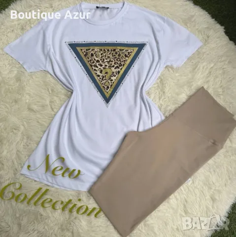 дамски комплекти тениска и къс клин с череши , снимка 2 - Комплекти - 50332047