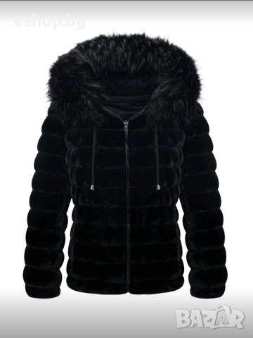 Дамско двулицево пухено яке с качулка, снимка 5 - Якета - 52967993