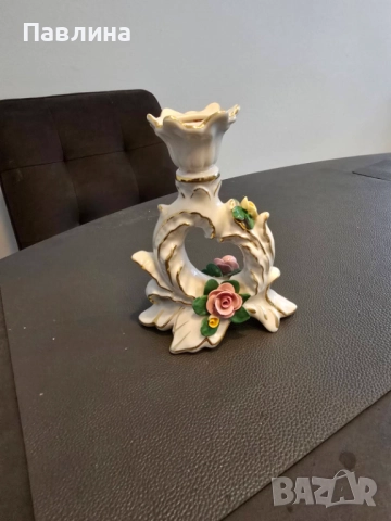 Свещник дрезденски порцелан, снимка 2 - Декорация за дома - 52407023