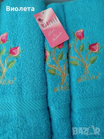 Луксозен комплект кърпи с бродерия - 3бр, снимка 1