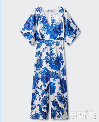 MANGO дамски  сатенен гащеризон , снимка 5 - Гащеризони - 51455432