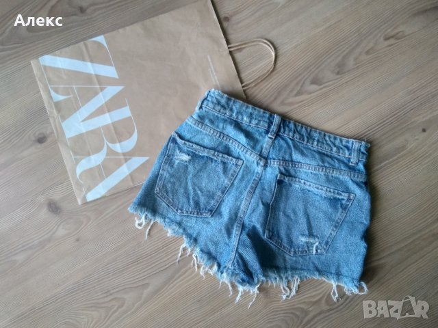 Zara - къси дънкови панталони, снимка 4 - Къси панталони и бермуди - 36611532