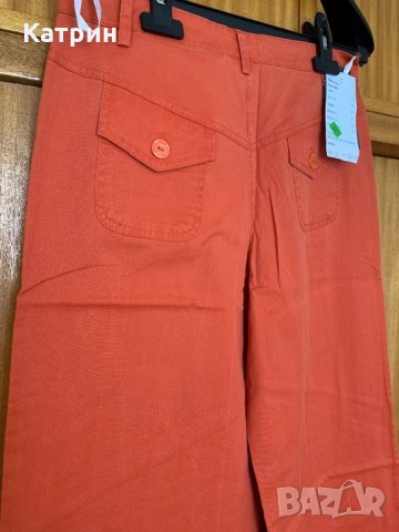 Оранжев дамски панталон, снимка 3 - Панталони - 25714647