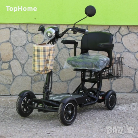 Инвалидна Електрческа Четириколка 350W (сваляема батерия) ЧЕРНА, снимка 3 - Мотоциклети и мототехника - 54119980