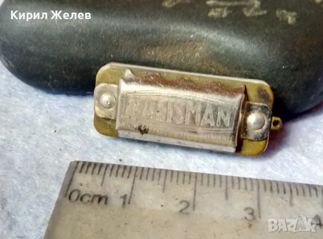 TALISMAN MADE in CZECHOSLOVAKIA Стара РЯДКА Миниатюрна УСТНА ХАРМОНИКА МЕДАЛЬОН СЕДЕФ и МЕСИНГ 48891, снимка 2 - Антикварни и старинни предмети - 48444766