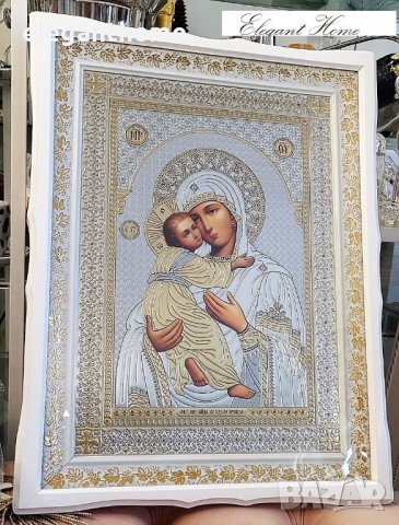 Икона "Света Богородица" с дървена рамка и стъкло. Размери - 57,50см височина / 44 см ЦЕНА - 175 ЛВ