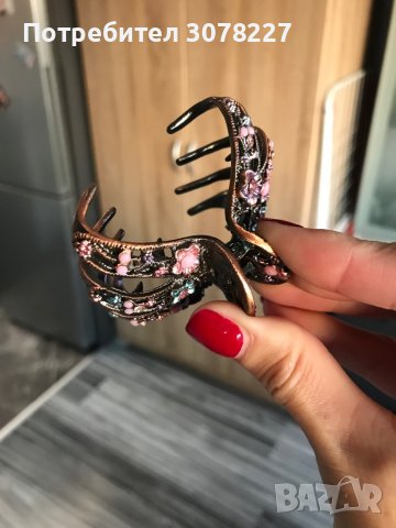 Метална шнола с инкрустации, снимка 3 - Аксесоари за коса - 38431629