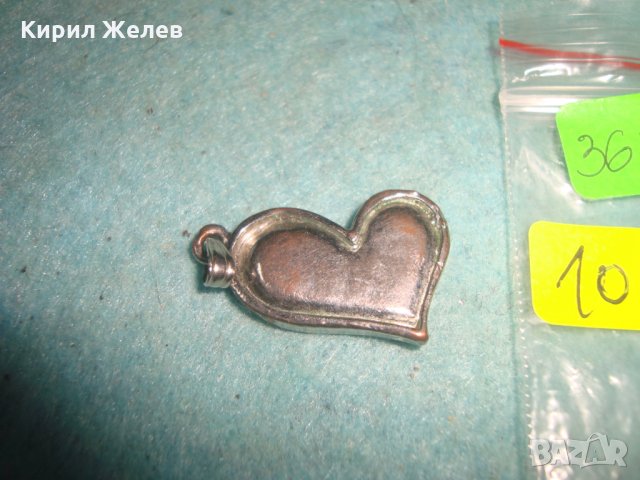 ПОСРЕБРЕНО СТАРО АРТ ДЕКО СТИЛ СЪРЧИЦЕ МЕДАЛЬОН с ЦИРКОНИ 3680, снимка 2 - Колиета, медальони, синджири - 35653829