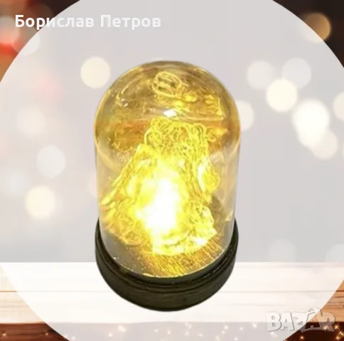 Кристална коледна стъкленица с LED светлина, снимка 2 - Декорация за дома - 56230201