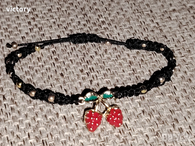 🍒 Cherry Kiss – ръчно изработена гривна 🍒, снимка 4 - Гривни - 54087508