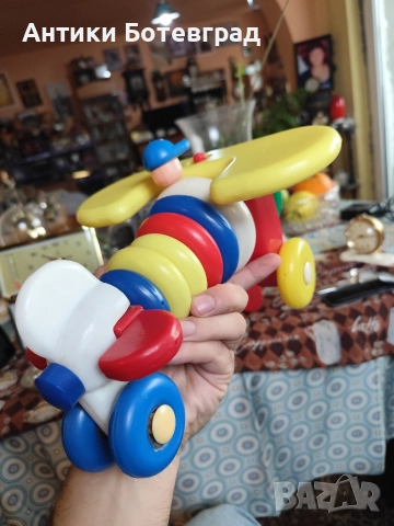 Стара българска играчка Самолет , снимка 2 - Антикварни и старинни предмети - 52913274