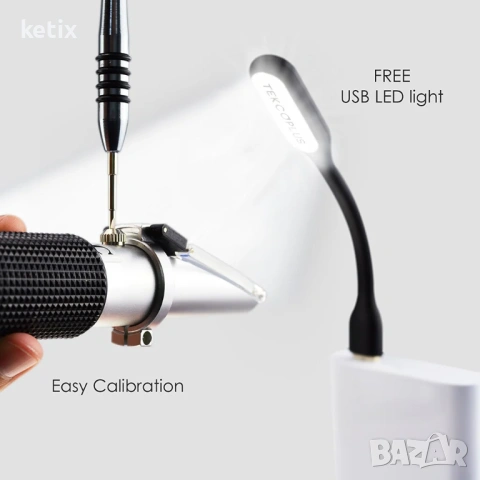 Рефрактометър за соленост RETK-76, 0-28%, снимка 3 - Други стоки за дома - 53084615