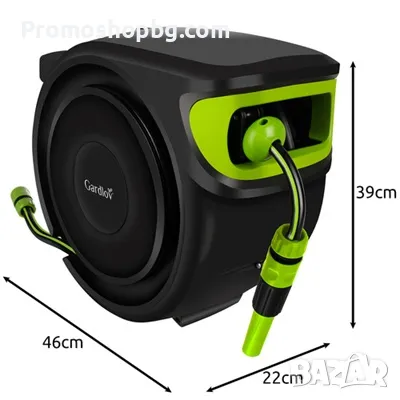 Автоматична макара за маркуч Gardlov +25 м. маркуч, с възможност за монтаж на стена, въртене на 180°, снимка 2 - Градинска техника - 50046813