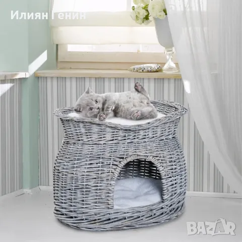 Плетена кошница от ратан за котки, снимка 4 - За котки - 48659791