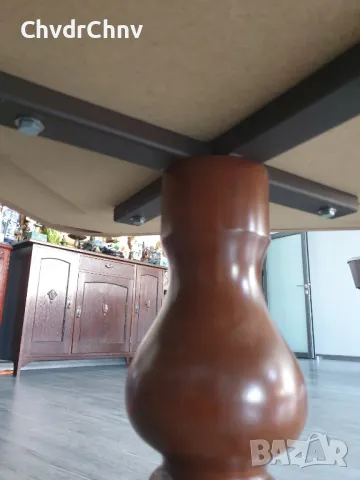 Квадратна дървена масичка с мраморен плот/мраморна холна маса 68x54см-30кг, снимка 7 - Маси - 49377175