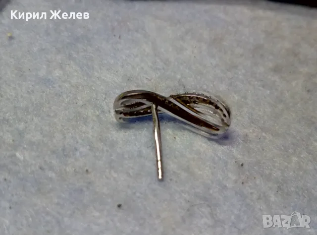 АЖУРНА СКЪПОЦЕННА СРЕБЪРНА ОБЕЦА СИМВОЛ на БЕЗКРАЙНОСТ СРЕБРО 925 с ФАСЕТИРАНИ ЦИРКОНИ 49715, снимка 9 - Обеци - 49510641