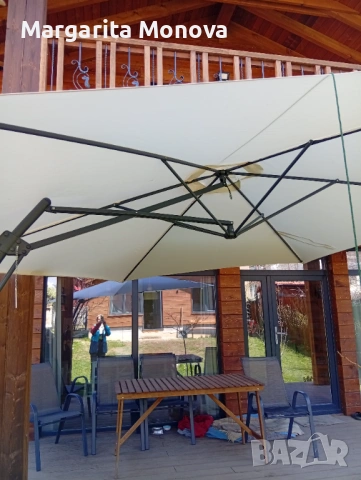 Голям чадър за градина и заведение , снимка 2 - Градински мебели, декорация  - 54178955