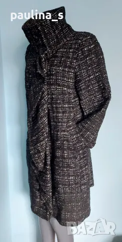 Karen Millen / Палто с висока яка и жабо / букле / вълна , снимка 8 - Палта, манта - 48793936