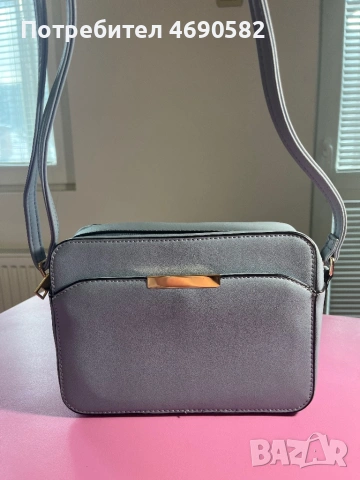 Синя чанта от еко кожа, снимка 2 - Чанти - 53046192