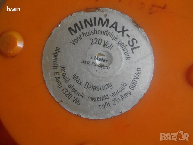 Einhell/MiniMax-10м Немски Удължител/Макара/Разклонител-3500 Вата-10 Ампера Защита-Отличен, снимка 9 - Други инструменти - 37400694