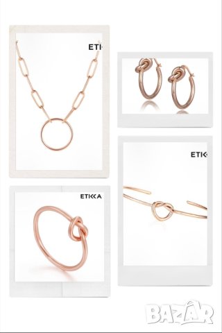 Бижута от стомана в цвят розово злато 