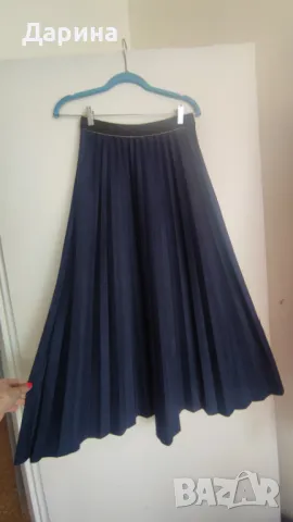 Дълга синя пола с колан