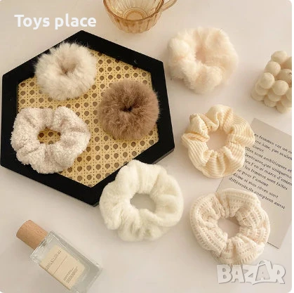Лот скрънчита за коса, Комплект скрънчита, снимка 2 - Шноли, диадеми, ленти - 50789846