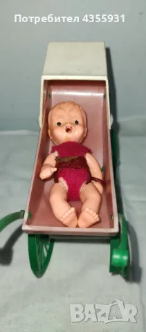 Стара играчка бебешка детска количка бебе бебенце стари играчки , снимка 2 - Антикварни и старинни предмети - 48796560