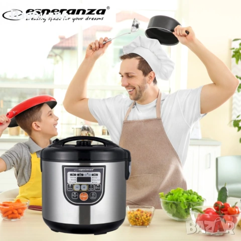 Мултикукър Esperanza, 860W, 5 литра, 11 Програми, Инокс, 2 ГОДИНИ ГАРАНЦИЯ, снимка 12 - Мултикукъри - 53029274
