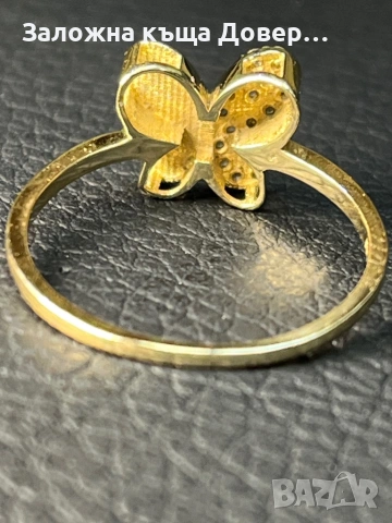 Златен пръстен уникален пеперуда ЧИСТО НОВ Gold prasten zlaten zlato, снимка 7 - Пръстени - 53100617