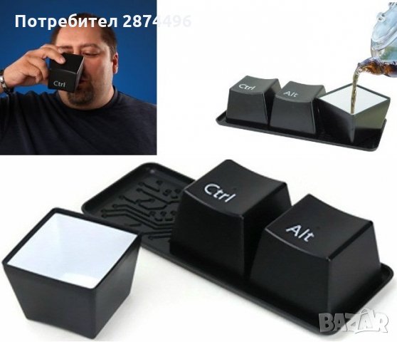 0652 Комплект чаши Cntrl, Alt, Del, снимка 2 - Чаши - 30899675