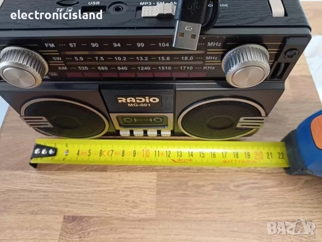 Качествено Ретро преносимо радио UMUTOO MG001 USB, TF карта и AUX, AM/FM/SW ленти, LED дисплей, снимка 7 - Радиокасетофони, транзистори - 51990342
