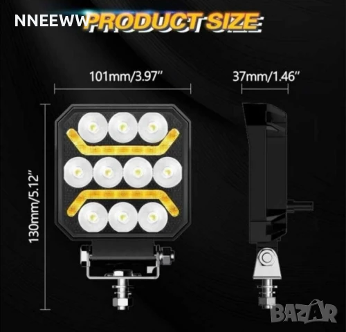 Диоден Халоген LED бяла и жълта светлина габарит 12/24V 1брой , снимка 4 - Аксесоари и консумативи - 50710606