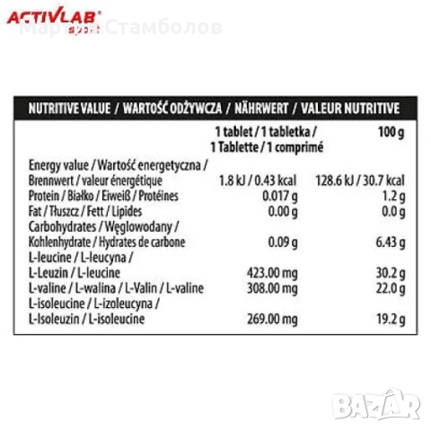 ACTIVLAB BCAA 1000 XXL | 240 таблетки, снимка 4 - Хранителни добавки - 52948544
