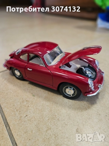 BBURAGO метална колекционерска количка модел Porshe 365 B 1965 година, снимка 2 - Колекции - 52447509