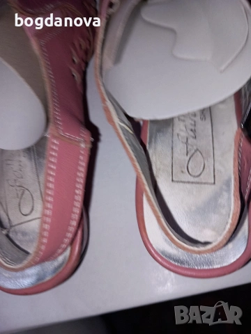 Розови сандали от естествена кожа, 39 номер, стелка 25 см, снимка 6 - Сандали - 53986061