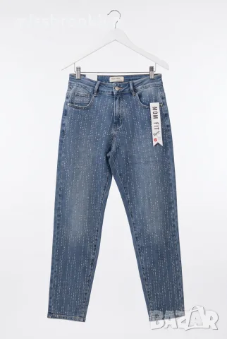 Дънки “Crystal Line Denim” – светъл деним с камъчета арт.8037, снимка 5 - Панталони - 55845497