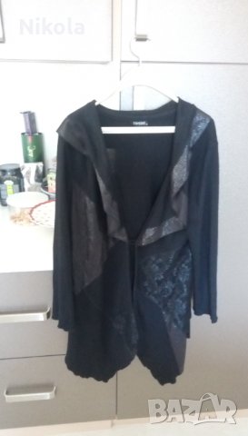 Дамска блуза тип жилетка с едно копче черна, снимка 10 - Жилетки - 35637647