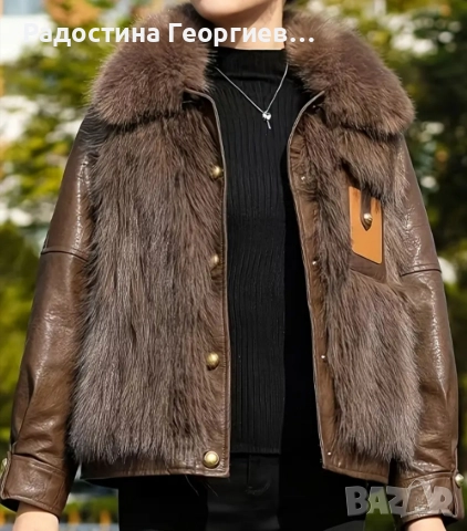 Дамско стилно яке от еко кожа 