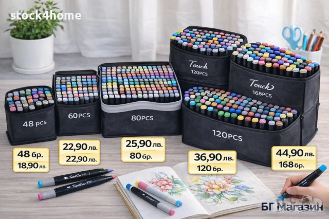 ПРОФЕСИОНАЛНИ МАРКЕРИ за Рисуване и оцветяване, Алкохолна основа