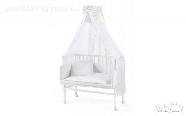 Детско Странично Легло 2в1 тип Next to Me с Матрак и Аксес 11 -  Бяла