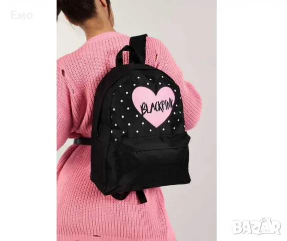 Спортна ученическа раница Blackpink с емблема сърце, снимка 4 - Раници - 48492273