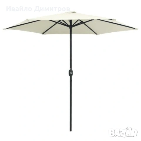 Градински чадър - Бежов 270 см., снимка 3 - Градински мебели, декорация  - 54331346