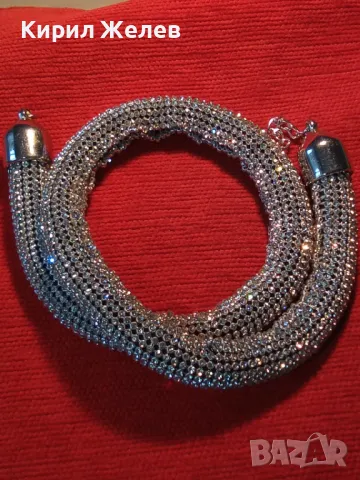ЕФЕКТНО ФЕШЪН АРТ КОЛИЕ БЛАГОРОДНА СТОМАНА и ИСКРЯЩИ ФАСЕТИРАНИ КРИСТАЛИ 47271, снимка 8 - Колиета, медальони, синджири - 47217496