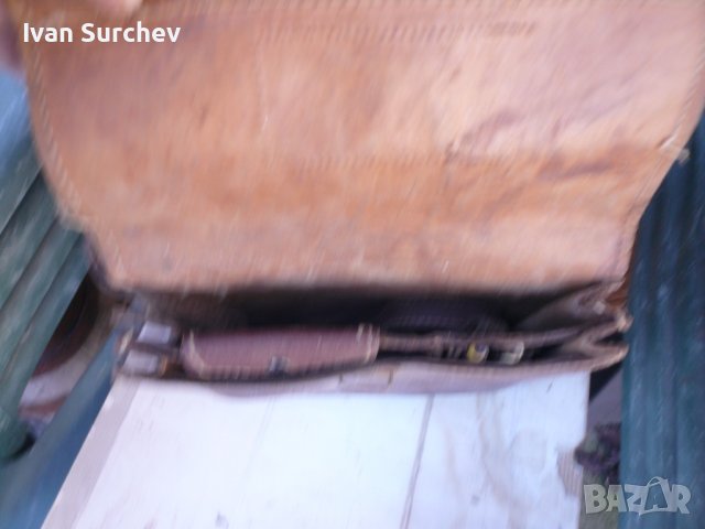 СТАРА ЛЕСНИ4ЕИИСКА РАБОТНА 4АНТА КОЖЕНА ТЕЛЕШКИ БОКС, снимка 3 - Други ценни предмети - 39730789