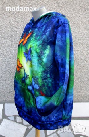 3XL Нов суичър с пеперуди, снимка 5 - Суичъри - 44405939