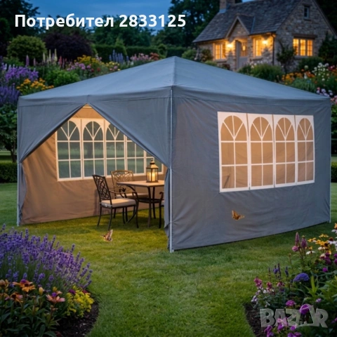 Просторна градинска шатра - стабилна конструкция и водоустойчива рамка, снимка 6 - Оранжерии - 53878901