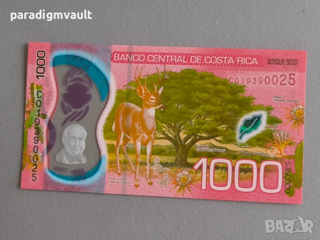 Банкнота - Коста Рика - 1000 колона | 2019г., снимка 2 - Нумизматика и бонистика - 53207738