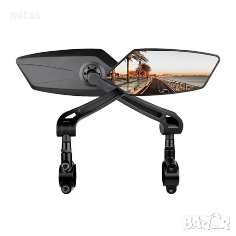 Луксозен комплект странични огледала за велосипед, 150 x 60мм, 360°