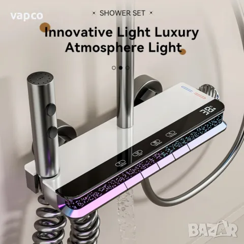Модерен интелигентен душ с дисплей и LED подсветка D36, снимка 3 - Душове - 49405483